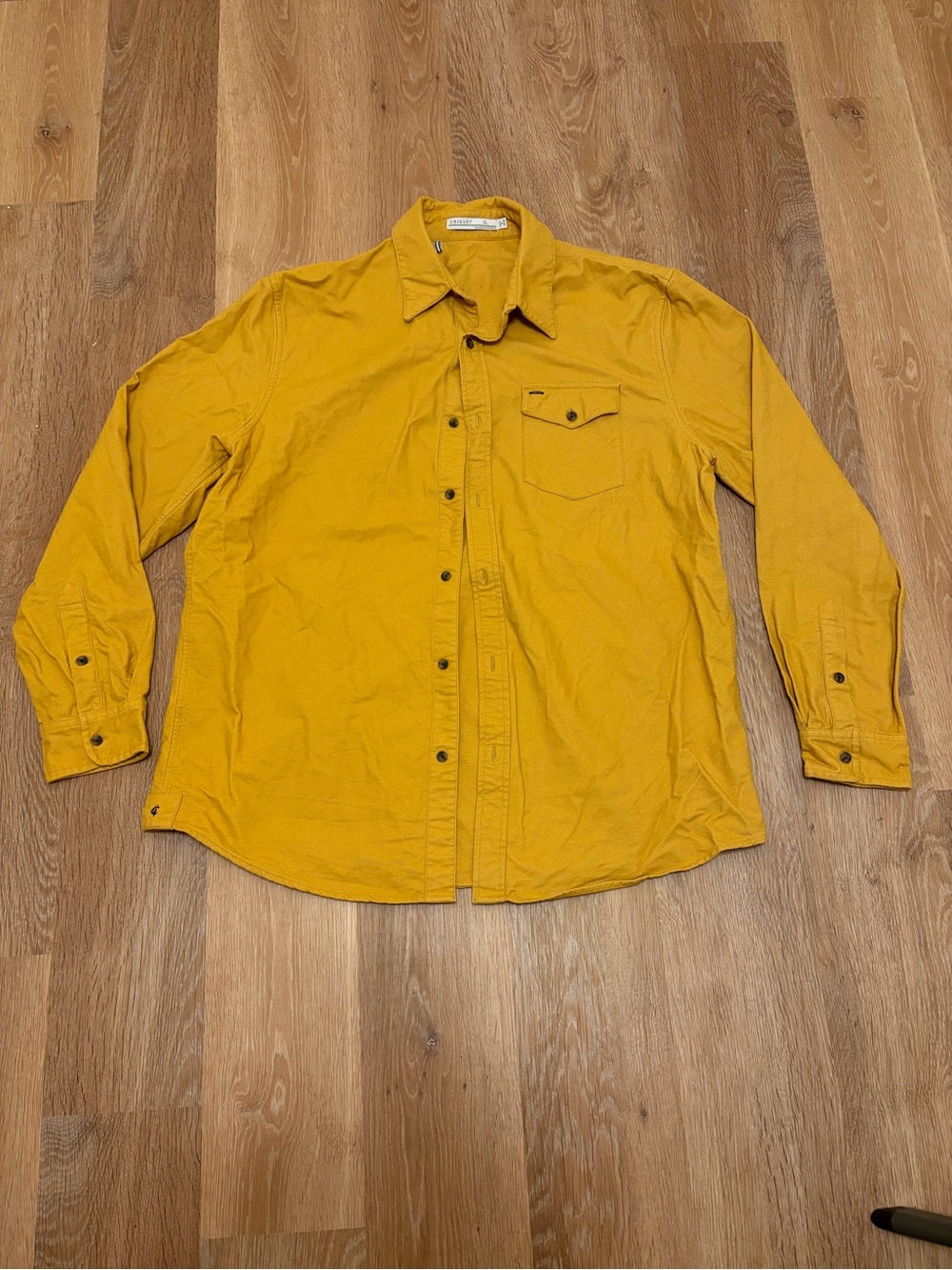 Criquet The J.R. Shirt Shacket Men’s XL Colonel Mustard Yellow Snap Overshirt